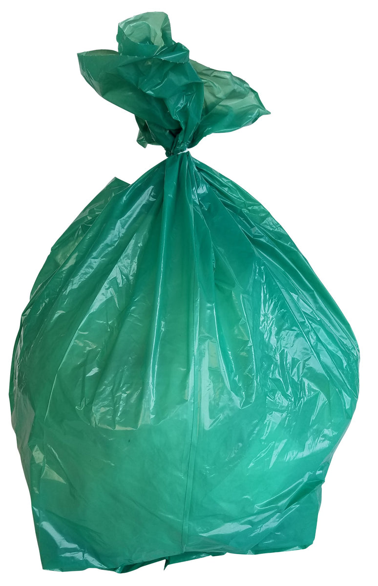 green garbage bag with concept the color of green garbage bags is