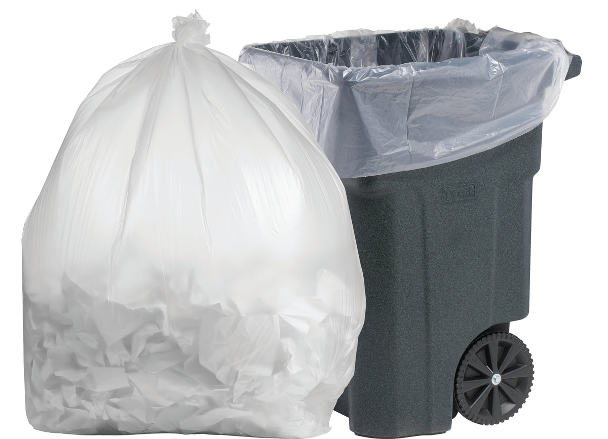 Wide Mouth Trash Bags Clear 1.3 Mil 67x79 PlasticMill
