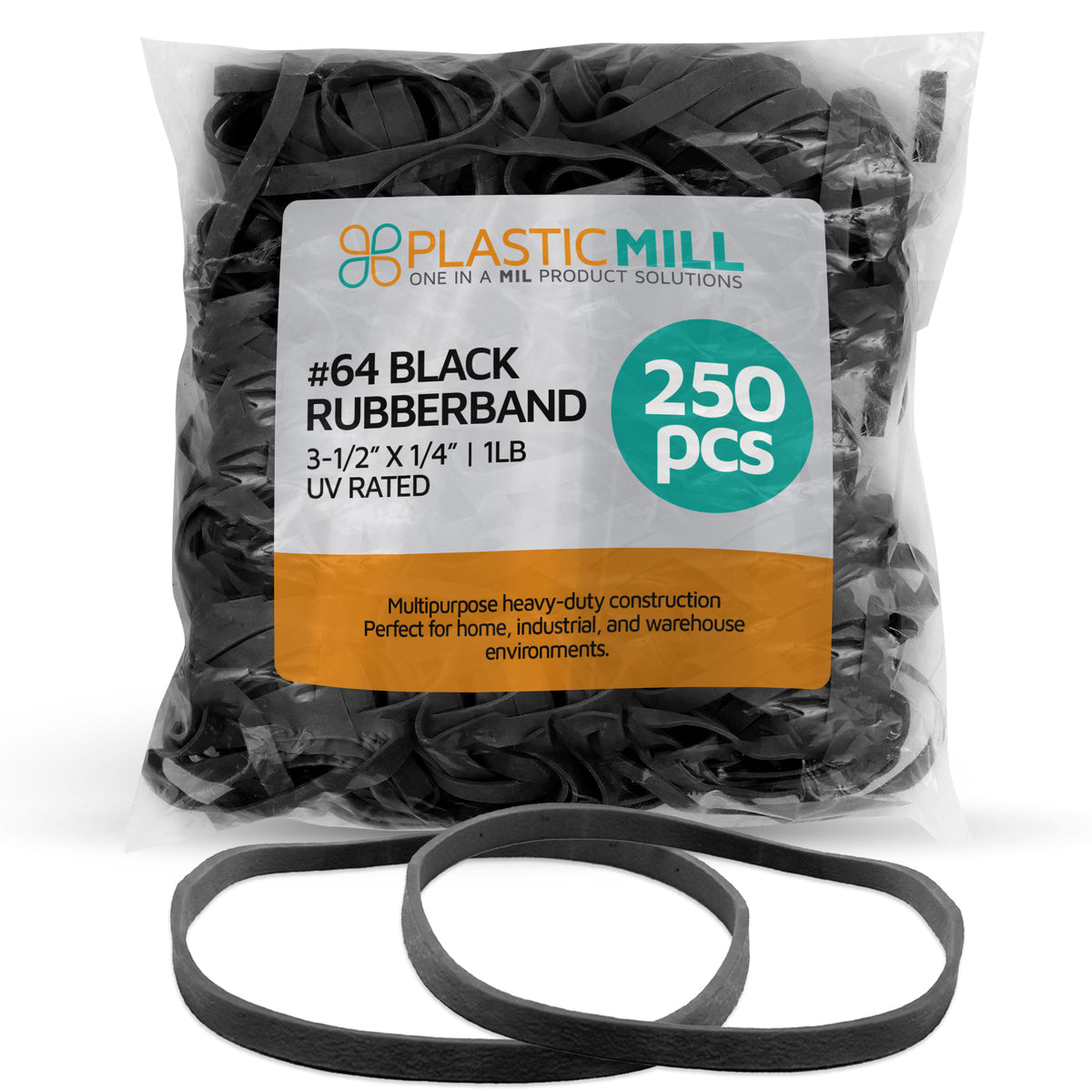 No. 64 Black Rubber Bands | Black Thick Rubber Bands