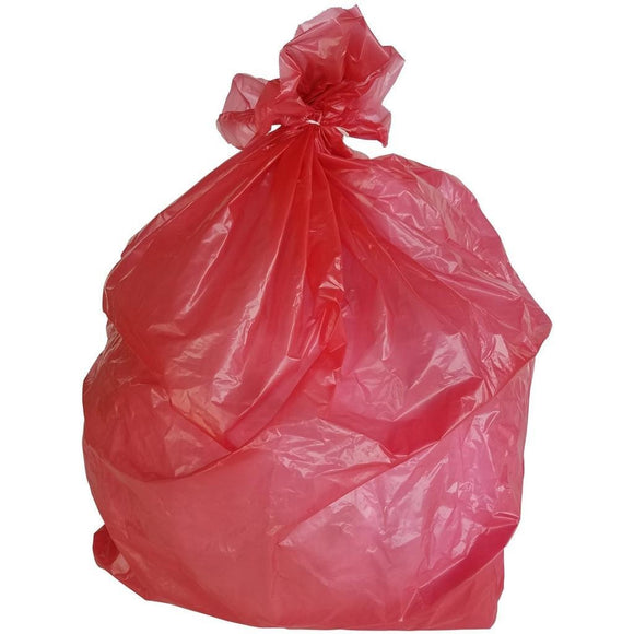 50-60 Gallon Garbage Bags: Red, 1.2 Mil, 38x58, 100 Bags.