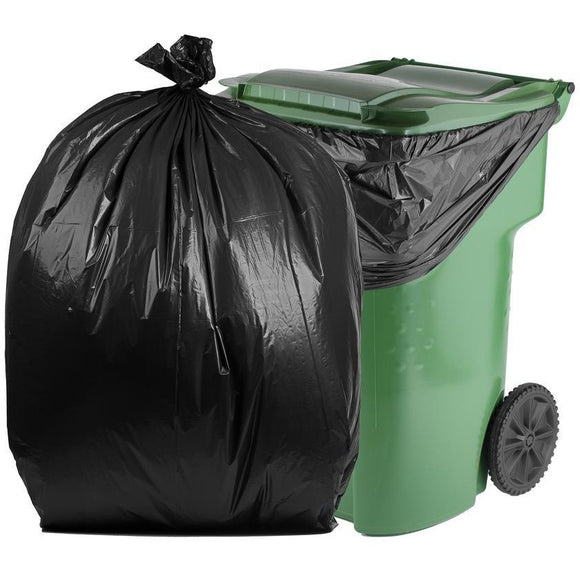 95 Gallon Garbage Bags: Black, 2 Mil, 61x68, 50 Bags/Case.