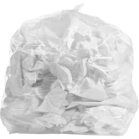 50-60 Gallon Garbage Bags: Clear, 1.5 Mil, 36x58, 100 Bags.