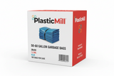 50-60 Gallon Garbage Bags: Blue, 1.2 MIL, 38x55, 100 Bags