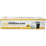 100 Gallon Garbage Bags: Clear, 1.3 Mil, 67x79, 10 Bags/Case.