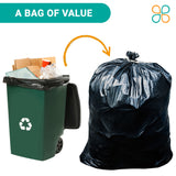 55 Gallon Garbage Bags, Rubbermade Compatible: Black, 1.2 Mil, 40x50, 100 Bags.