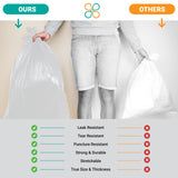 100 Gallon Garbage Bags: Clear, 1.3 Mil, 67x79, 10 Bags/Case.