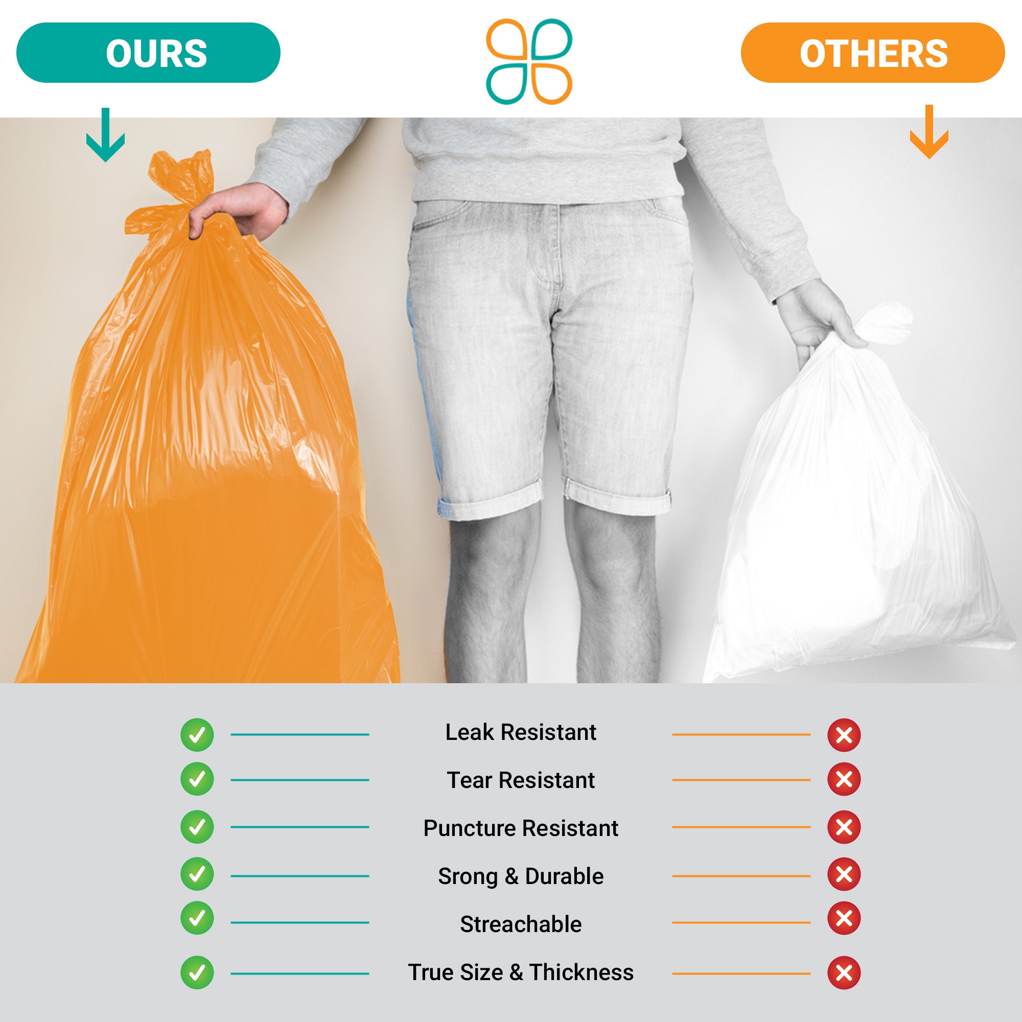 42 Gallon Contractor Trash Bags Orange Contractor Bags