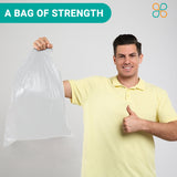 100 Gallon Garbage Bags: Clear, 1.3 Mil, 67x79, 10 Bags/Case.