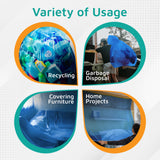 50-60 Gallon Garbage Bags: Blue, 1.2 MIL, 38x55, 100 Bags