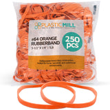 Rubber Band: Size #64 Size, Orange Rubberbands, 1LB/250 Count.