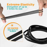 Rubber Bands #64 Size, Black Rubberbands, EPDM, UV RATED, 1LB/250 Count.