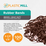Rubber Band: Size #64 Size, Brown Rubberbands, 1LB/250 Count.