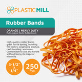 Rubber Band: Size #64 Size, Orange Rubberbands, 1LB/250 Count.