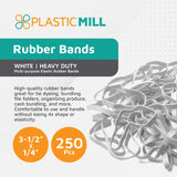 Rubber Band: Size #64 Size, White Rubberbands, 1LB/250 Count.