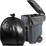 64 Gallon Garbage Bags: Black, 1.2 Mil, 50x60, 50 Bags.