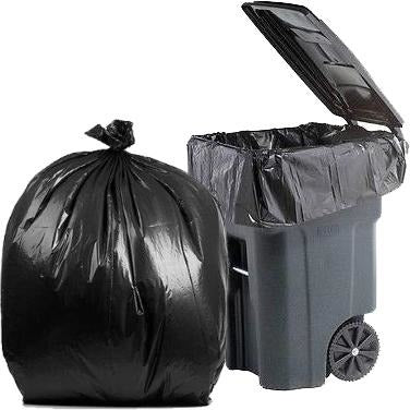 64 Gallon Garbage Bags: Black, 1.2 Mil, 50x60, 50 Bags. – PlasticMill