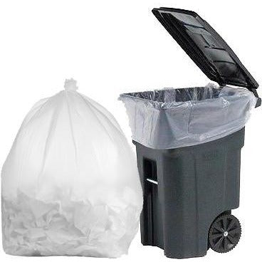 PlasticMill 8 Gallon Garbage Bags, Drawstring: White, 7 mil, 22x22, 200 Bags.