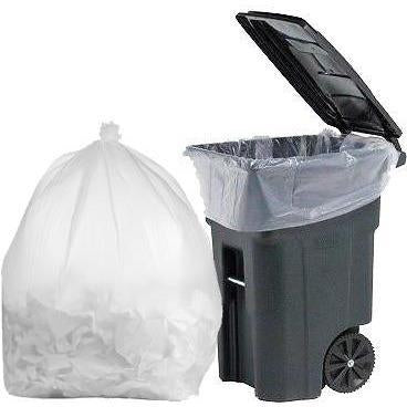64 Gallon Garbage Bags: Clear, 1.5 Mil, 50x60, 50 Bags/Case.