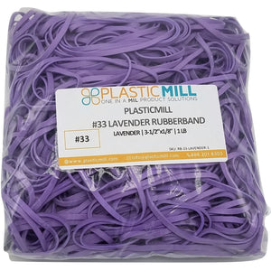 Rubber Bands #33: #33 Size, Lavender, 1LB/500 Count.