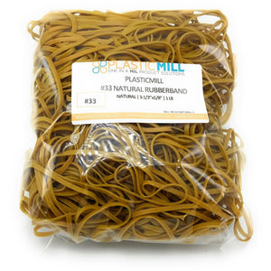 Rubber Bands #33: #33 Size, Natural, 2LB/1000 Count.
