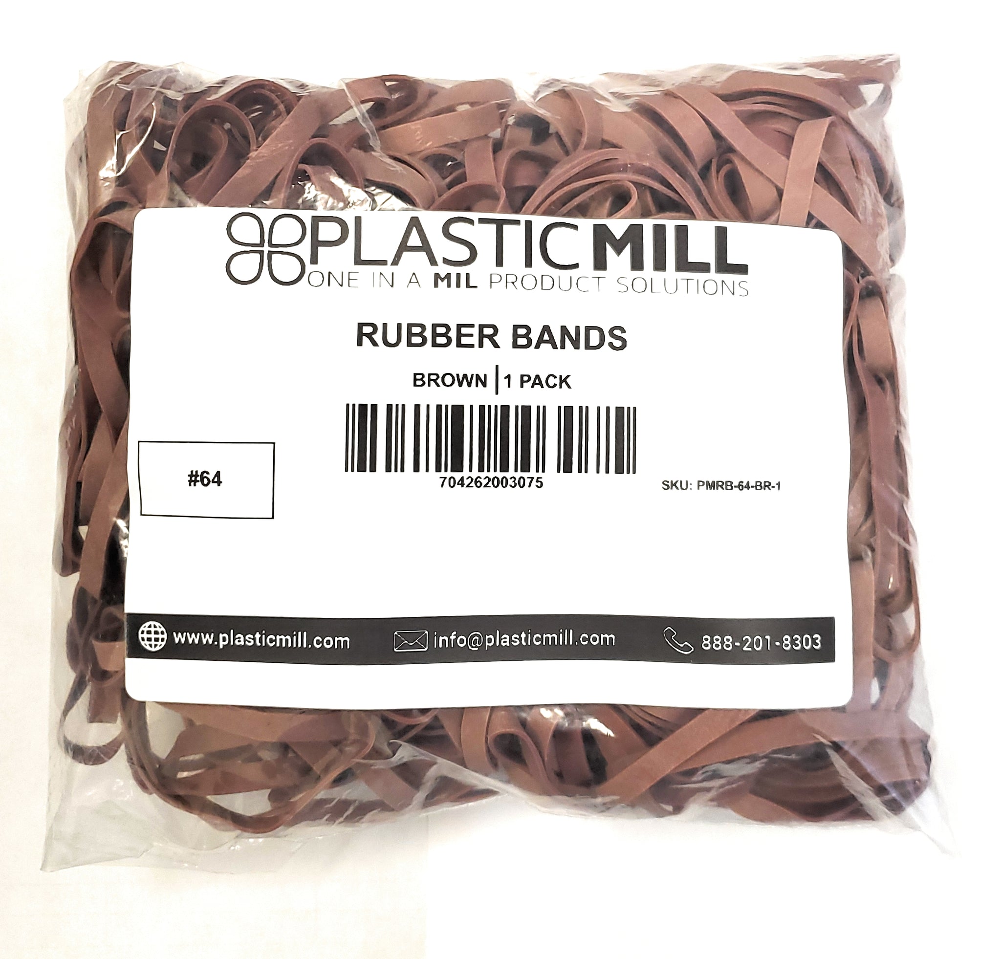 PlasticMill Rubber Bands - #64 Size - Red Rubberbands - 1LB/250 Count