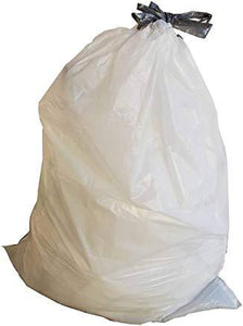 8 Gallon Garbage Bags, Drawstring: White, 1.2 MIL, 17.5x28, 200 BAGS,  CODE G