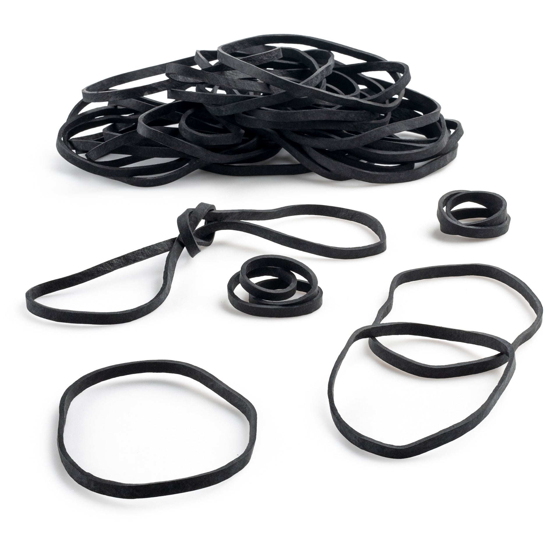 Large Black Rubber Elastic Bands - Size 64 | PlasticMill