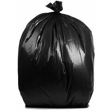 65 Gallon Garbage Bags: Black, 1.5 mil, 50x48, 50 Bags.