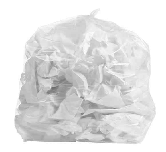 PlasticMill 7-10 Gallon, Clear, Garbage Bag, 1 mil, 24x23, 250/Case
