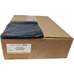 12-16 Gallon Garbage Bags: Black, 1 Mil, 24x31, 250 Bags.