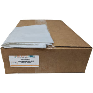 12-16 Gallon Garbage Bags: White, 1 MIL, 24x31, 250 Bags.