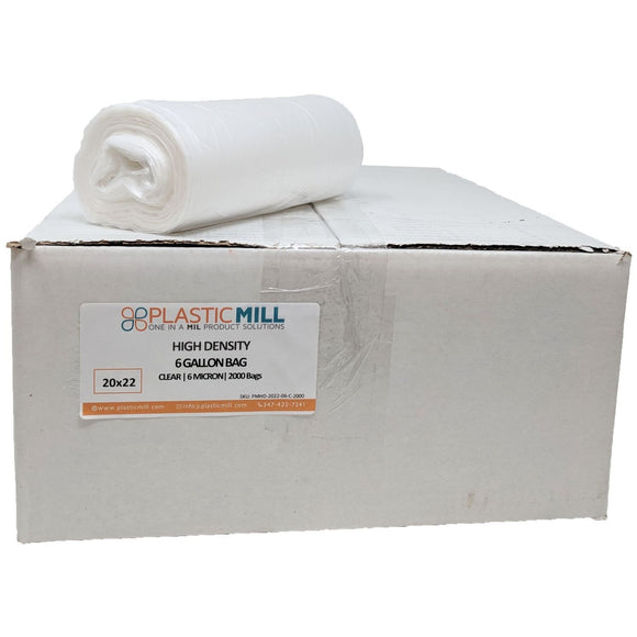 6 Gallon Clear High Density Trash Bags