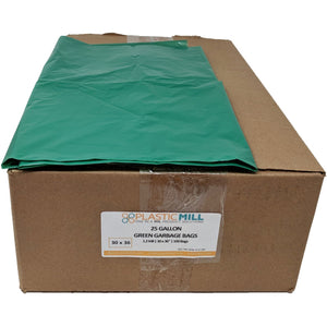 20-30 Gallon Garbage Bags: Green, 1.2 MIL, 30x36, 200 Bags.