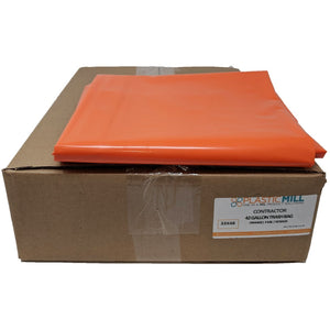 42 Gallon Contractor Bags: Orange, 3 MIL, 33x48, 50 Bags.