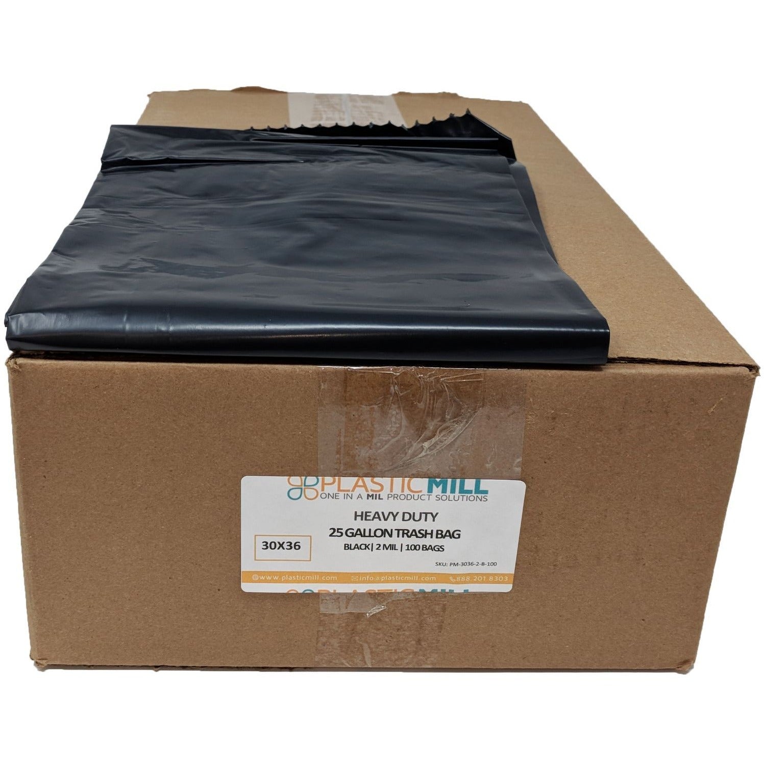 20-30 Gallon Garbage Bags: Black, 2 MIL, 30x36, 100 Bags