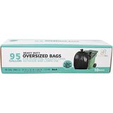95 Gallon Garbage Bags: Black, 1.5 Mil,  61x68, 10 Bags/Case.