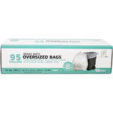 95 Gallon Garbage Bags: Clear, 1.5 Mil, 61x68, 10 Bags/Case.