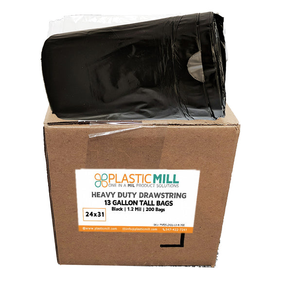 PlasticMill 20-30 Gallon, Clear, 1.25 mil, 30x36, 250 Bags/Case, Garbage Bags.