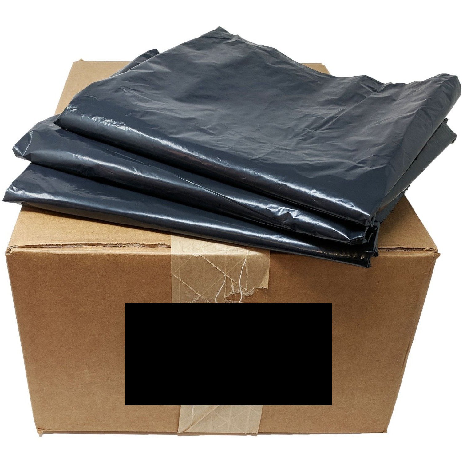 PlasticMill 42 Gallon, Black, 6 mil, 33x48, 25 Bags/Case, Garbage Bags.