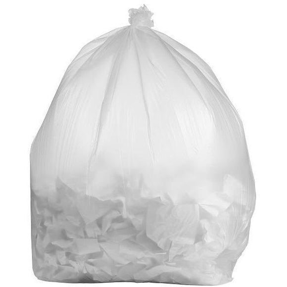 95 Gallon Garbage Bags: Clear, 1.5 Mil, 61x68, 30 Bags/Case.