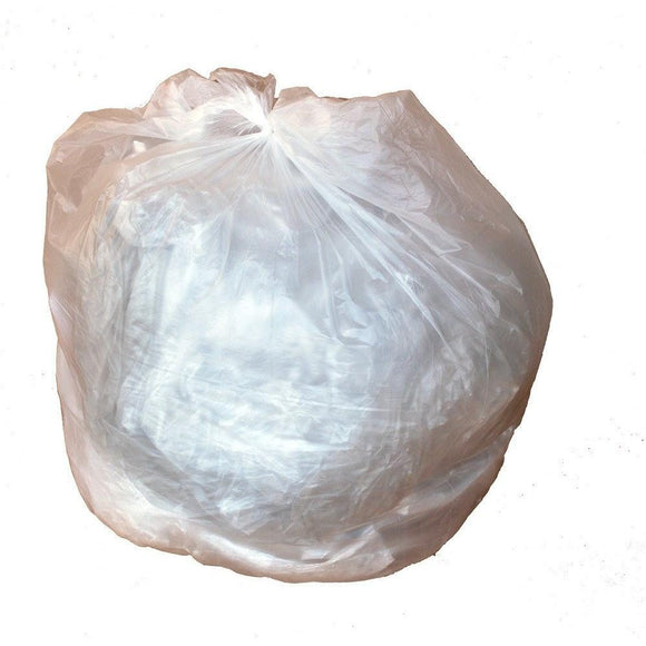 44 GALLONS CLEAR HIGH DENSITY TRASH BAGS , SOLD BY THE CASE