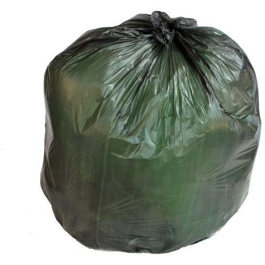 12-16 Gallon Garbage Bags, High Density: Black, 8 Micron, 24x33, 100 Bags.